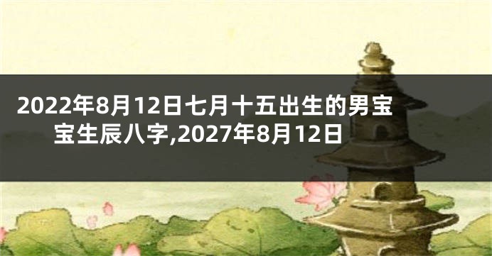 2022年8月12日七月十五出生的男宝宝生辰八字,2027年8月12日