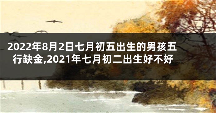 2022年8月2日七月初五出生的男孩五行缺金,2021年七月初二出生好不好