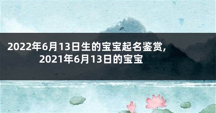 2022年6月13日生的宝宝起名鉴赏,2021年6月13日的宝宝