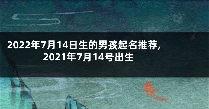 2022年7月14日生的男孩起名推荐,2021年7月14号出生