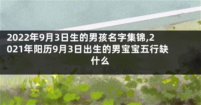 2022年9月3日生的男孩名字集锦,2021年阳历9月3日出生的男宝宝五行缺什么