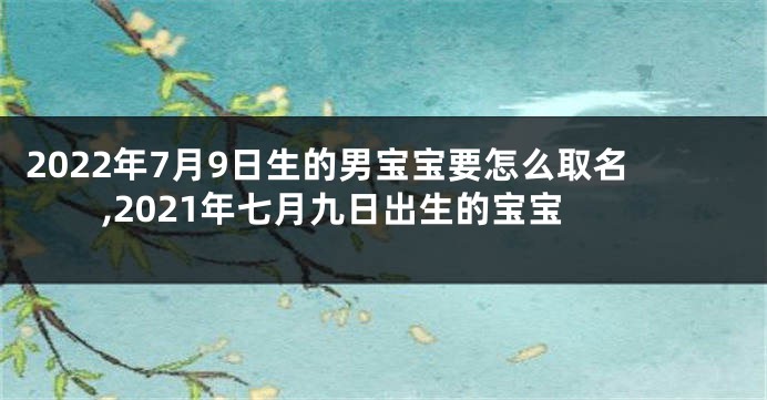 2022年7月9日生的男宝宝要怎么取名,2021年七月九日出生的宝宝