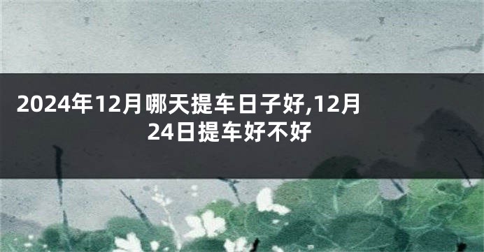2024年12月哪天提车日子好,12月24日提车好不好