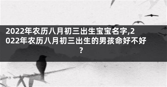 2022年农历八月初三出生宝宝名字,2022年农历八月初三出生的男孩命好不好?