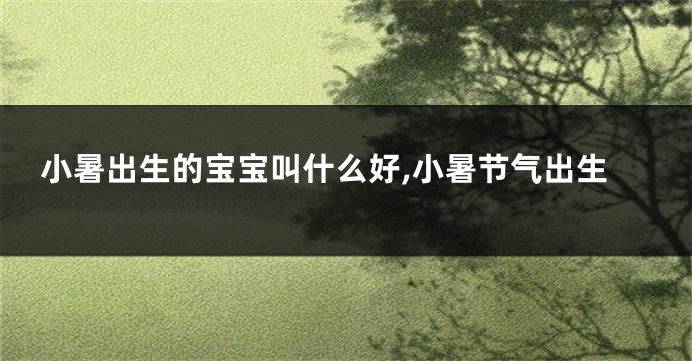 小暑出生的宝宝叫什么好,小暑节气出生
