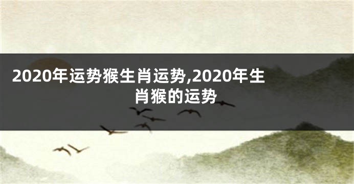 2020年运势猴生肖运势,2020年生肖猴的运势