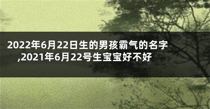 2022年6月22日生的男孩霸气的名字,2021年6月22号生宝宝好不好