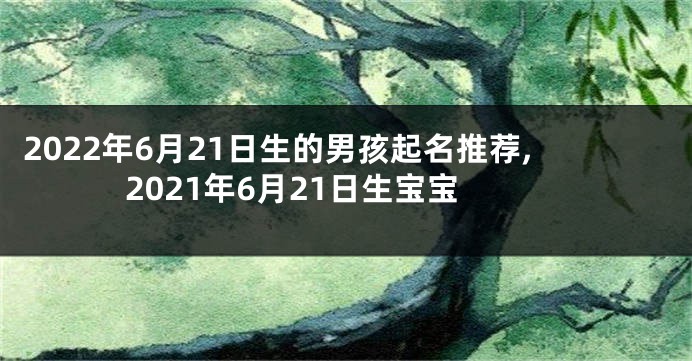2022年6月21日生的男孩起名推荐,2021年6月21日生宝宝