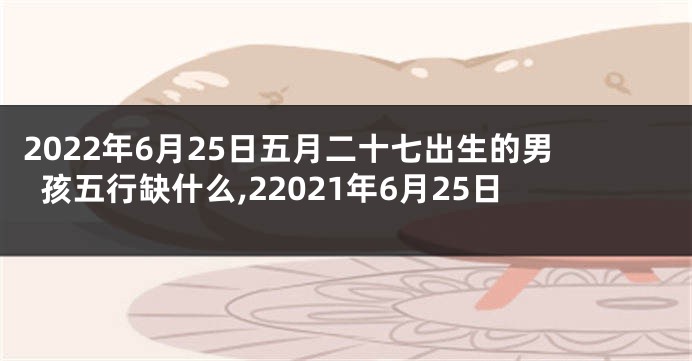 2022年6月25日五月二十七出生的男孩五行缺什么,22021年6月25日