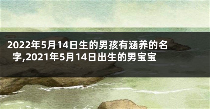 2022年5月14日生的男孩有涵养的名字,2021年5月14日出生的男宝宝