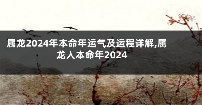 属龙2024年本命年运气及运程详解,属龙人本命年2024