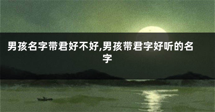 男孩名字带君好不好,男孩带君字好听的名字