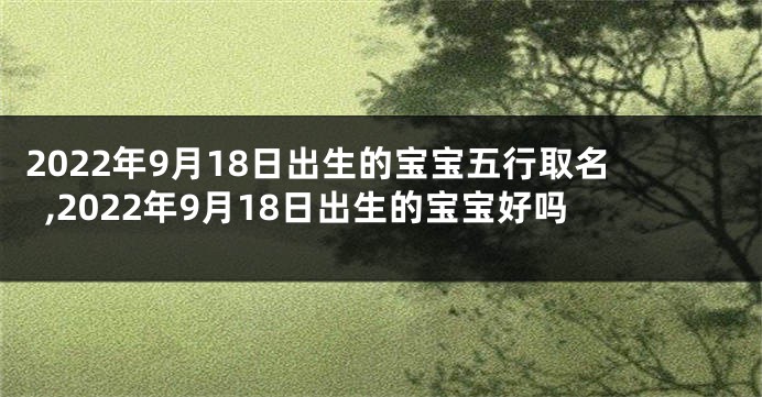 2022年9月18日出生的宝宝五行取名,2022年9月18日出生的宝宝好吗