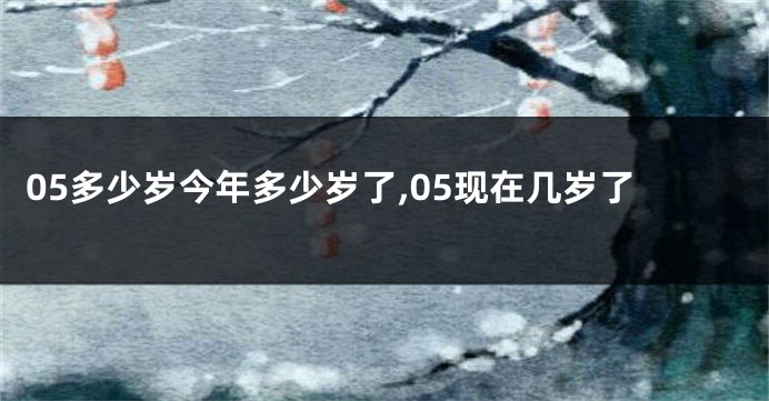 05多少岁今年多少岁了,05现在几岁了