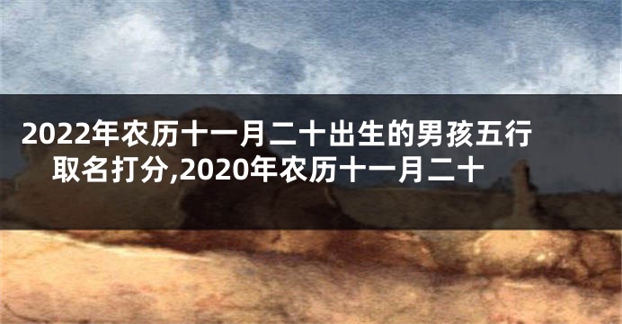 2022年农历十一月二十出生的男孩五行取名打分,2020年农历十一月二十