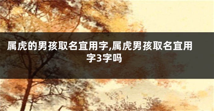属虎的男孩取名宜用字,属虎男孩取名宜用字3字吗