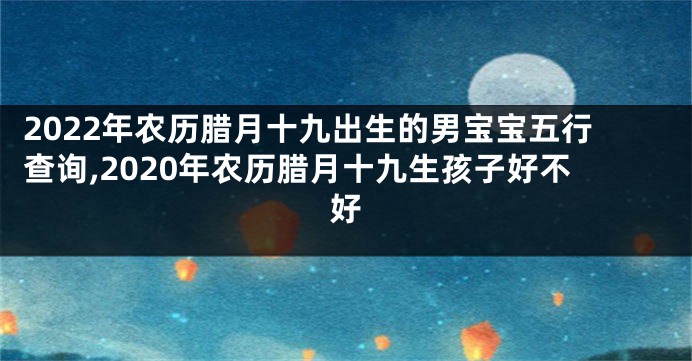 2022年农历腊月十九出生的男宝宝五行查询,2020年农历腊月十九生孩子好不好