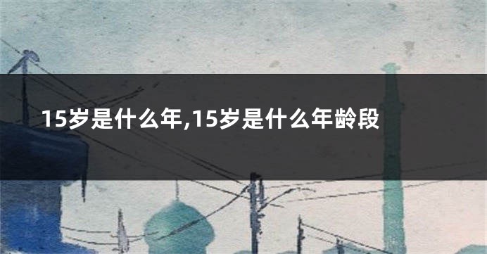 15岁是什么年,15岁是什么年龄段
