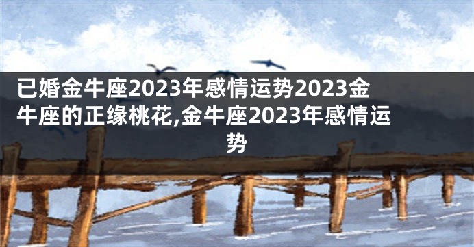 已婚金牛座2023年感情运势2023金牛座的正缘桃花,金牛座2023年感情运势