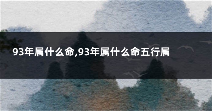 93年属什么命,93年属什么命五行属