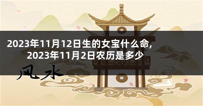 2023年11月12日生的女宝什么命,2023年11月2日农历是多少