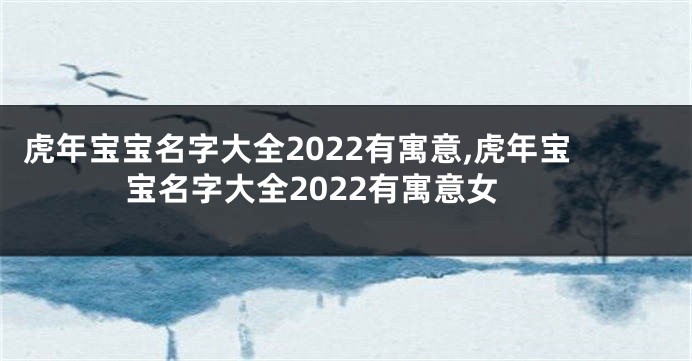 虎年宝宝名字大全2022有寓意,虎年宝宝名字大全2022有寓意女
