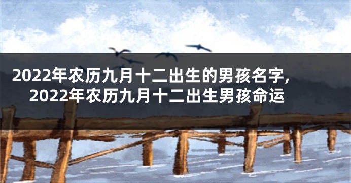 2022年农历九月十二出生的男孩名字,2022年农历九月十二出生男孩命运