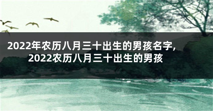 2022年农历八月三十出生的男孩名字,2022农历八月三十出生的男孩