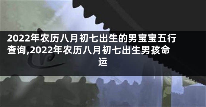 2022年农历八月初七出生的男宝宝五行查询,2022年农历八月初七出生男孩命运