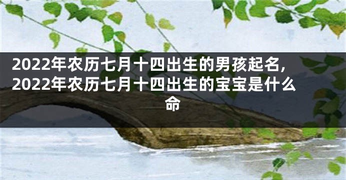 2022年农历七月十四出生的男孩起名,2022年农历七月十四出生的宝宝是什么命