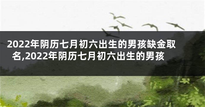 2022年阴历七月初六出生的男孩缺金取名,2022年阴历七月初六出生的男孩