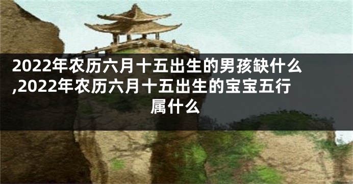 2022年农历六月十五出生的男孩缺什么,2022年农历六月十五出生的宝宝五行属什么