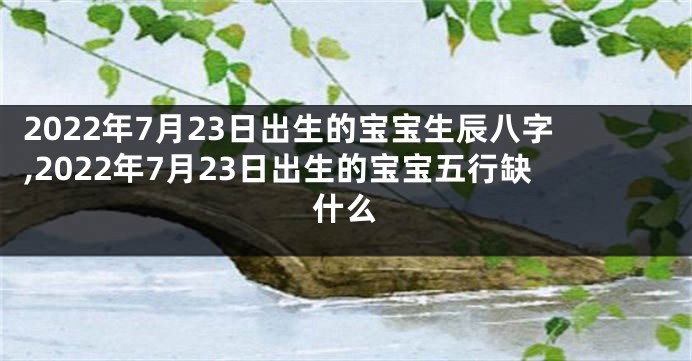 2022年7月23日出生的宝宝生辰八字,2022年7月23日出生的宝宝五行缺什么