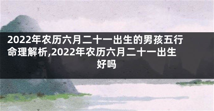 2022年农历六月二十一出生的男孩五行命理解析,2022年农历六月二十一出生好吗