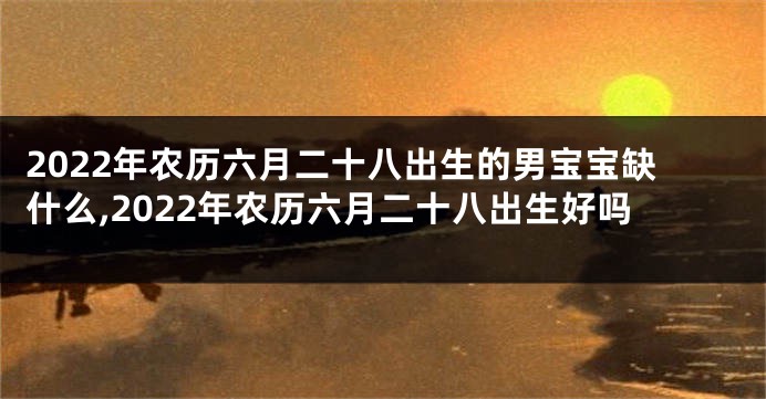 2022年农历六月二十八出生的男宝宝缺什么,2022年农历六月二十八出生好吗