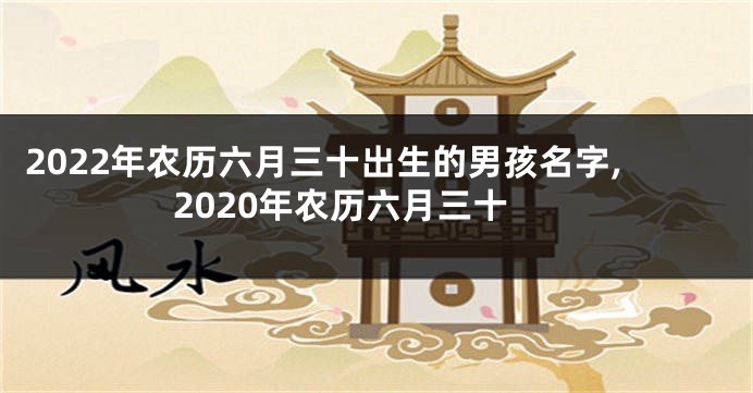 2022年农历六月三十出生的男孩名字,2020年农历六月三十
