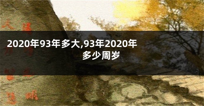 2020年93年多大,93年2020年多少周岁