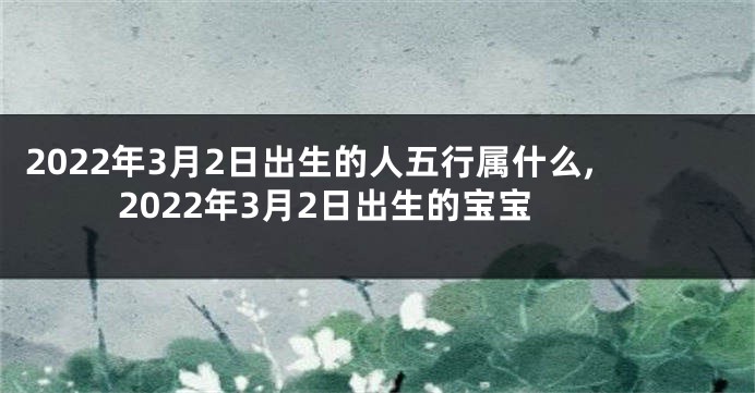 2022年3月2日出生的人五行属什么,2022年3月2日出生的宝宝