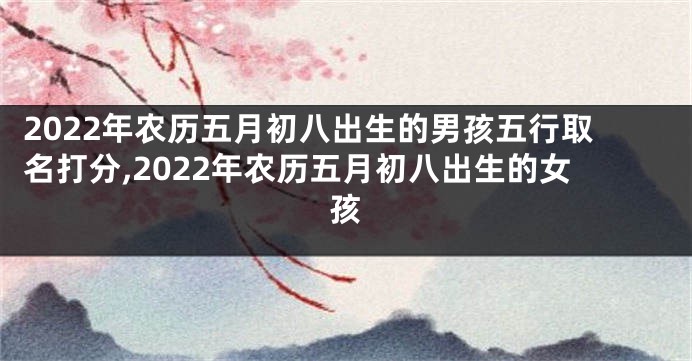 2022年农历五月初八出生的男孩五行取名打分,2022年农历五月初八出生的女孩