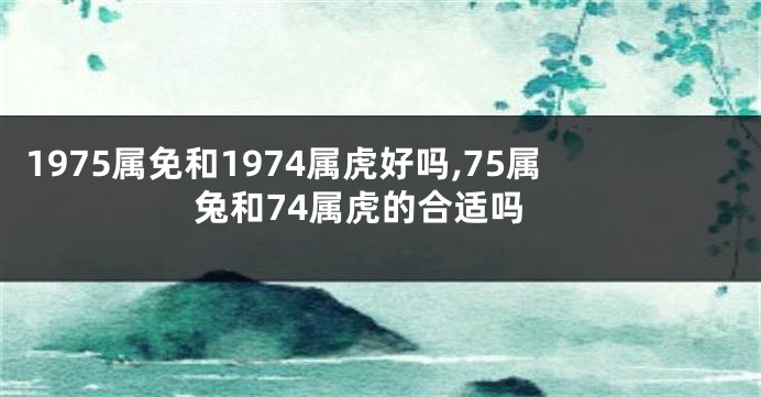 1975属免和1974属虎好吗,75属兔和74属虎的合适吗