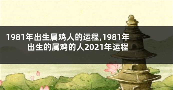 1981年出生属鸡人的运程,1981年出生的属鸡的人2021年运程