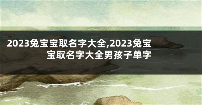 2023兔宝宝取名字大全,2023兔宝宝取名字大全男孩子单字