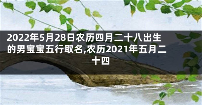 2022年5月28日农历四月二十八出生的男宝宝五行取名,农历2021年五月二十四