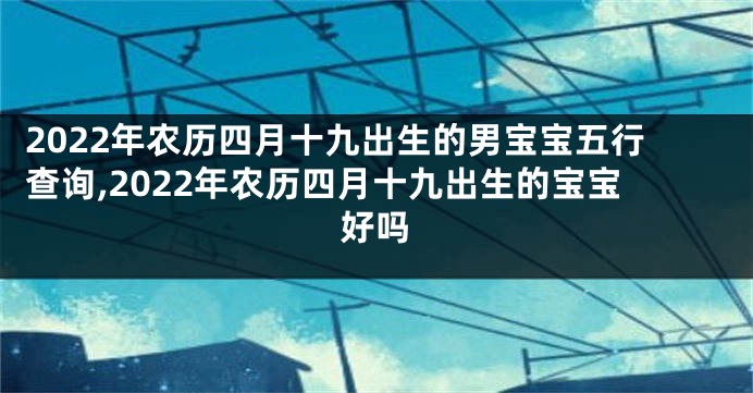 2022年农历四月十九出生的男宝宝五行查询,2022年农历四月十九出生的宝宝好吗