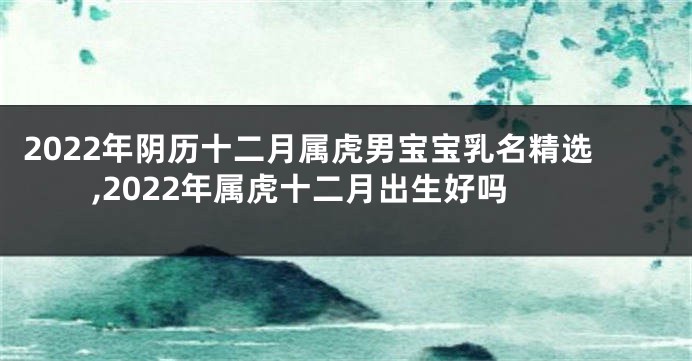 2022年阴历十二月属虎男宝宝乳名精选,2022年属虎十二月出生好吗