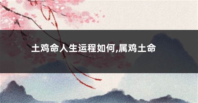 土鸡命人生运程如何,属鸡土命