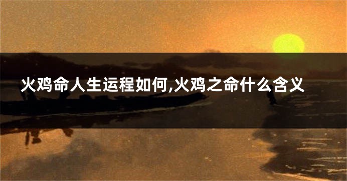 火鸡命人生运程如何,火鸡之命什么含义