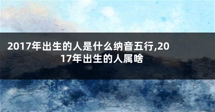 2017年出生的人是什么纳音五行,2017年出生的人属啥
