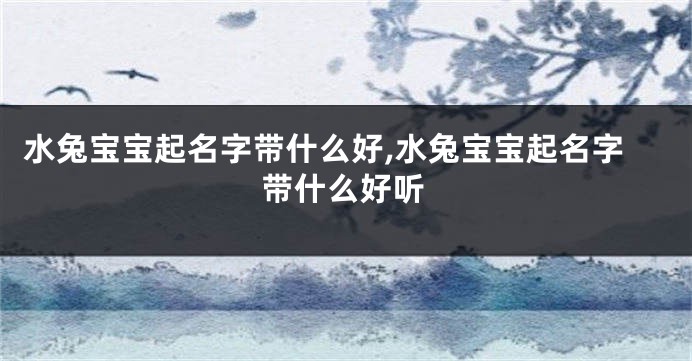 水兔宝宝起名字带什么好,水兔宝宝起名字带什么好听