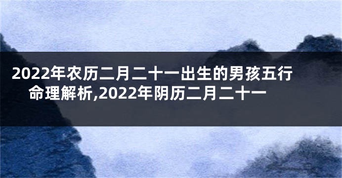 2022年农历二月二十一出生的男孩五行命理解析,2022年阴历二月二十一